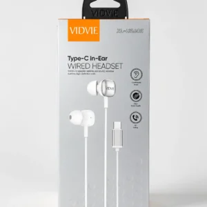Audifono con cable tipoc marca vidvie blanco con gomitas