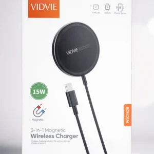 Cargador Inalámbrico Magnético VIDVIE WLC1426 3 en 1 15W USB-C